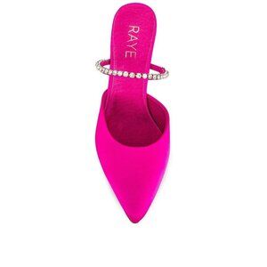 RAYE Jinxx Crystal High Heels in Pink 5.5 with Box Womens Satin Mules